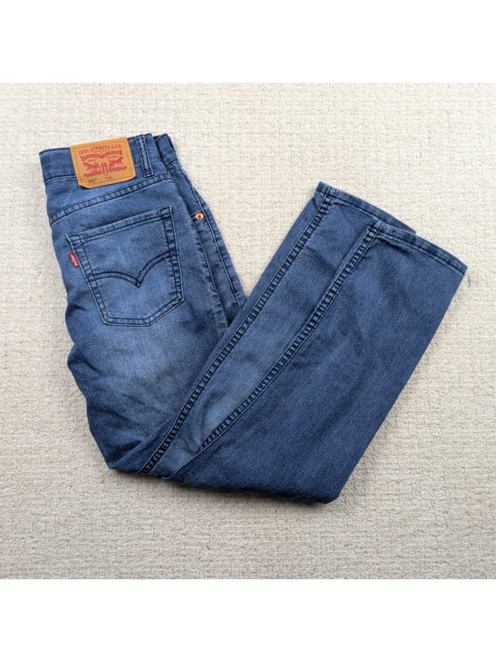 Levis 510 Skinny Jeans Boys Size 12 Regular Blue Denim Stretch Casual Pants